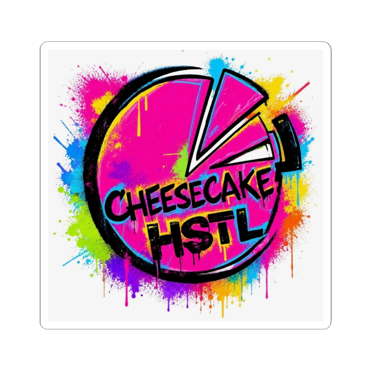 Cheesecake HSTL Colorful Graffiti Sticker — Kiss-Cut Vinyl Decal